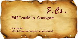 Pázmán Csongor névjegykártya